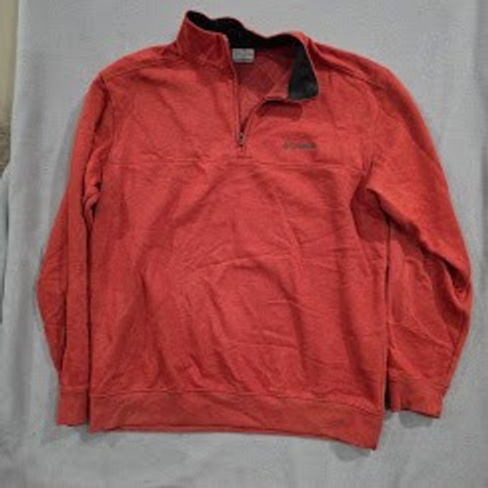 Columbia Hart Mountain II Half Zip Pullover Mens Large Red Fleece AM6771 Sweater